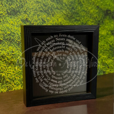 Kunstdruck Kreisel schwarzer Rahmen Bürotisch – limitierter Kunstdruck DEE VIVOS Eislingen Ulm Esslingen