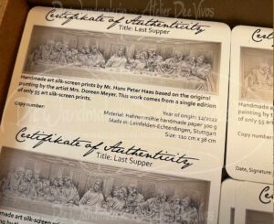 Kunstsiebdruck Abendmahl 55/55 Haas Echtheitszertifikat Foto 3 HPH Siegel – Original Leinfelden Doreen Meyer Eislingen